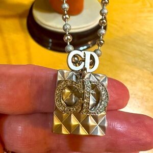 Custom Chrome chain with CD pendant 8 inch chain and 1X1 square pendant